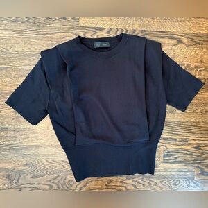 Zara Black Knit Short Sleeve Top